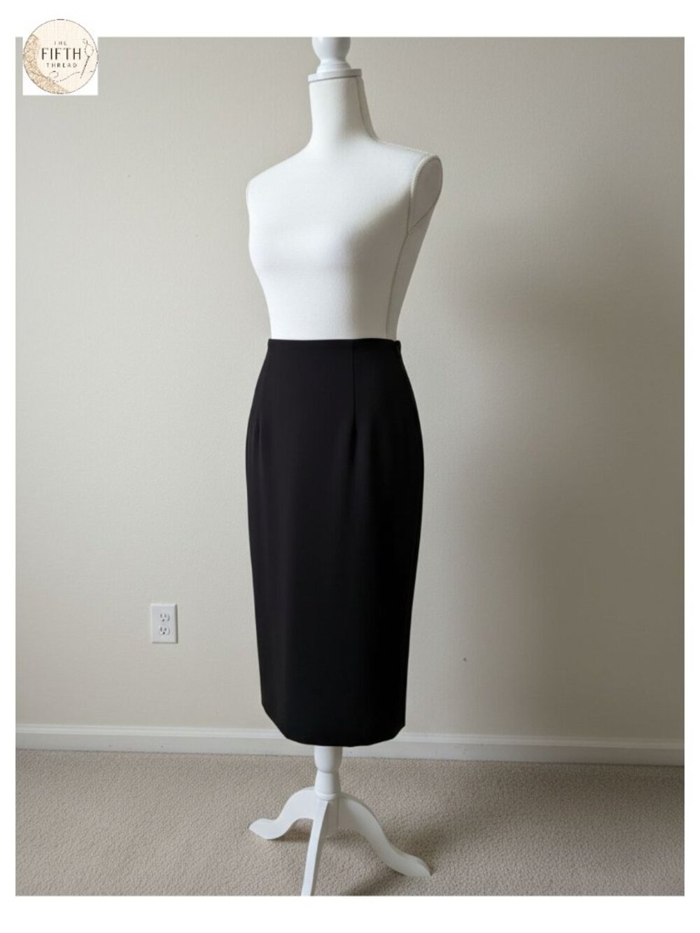 Kasper Mid Rise Stretch Crepe Column Skirt 34"